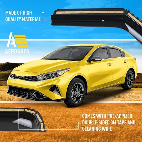 Extra Durable Window Wind Deflectors in-Channel Window Visors Rain Guards Fit for Kia Forte 2019-2024, Sun Visors, Wind Vent for Shades, Exterior Car Accessories - 4 pcs. AG1020 in Saudi Arabia