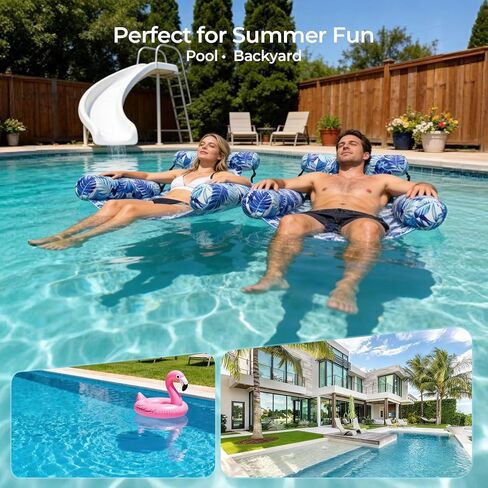 2 Pack Inflatable Pool Float for Adults – Heavy Duty Floating Lounge Chair & Pool Noodle for Summer, Beach, Lake & Pool Parties – Comfortable Water Lounge for Relaxing & Fun in Saudi Arabia
