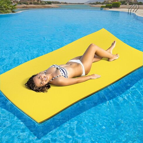 Lily Pad Floating Mat, (8x6,10x6,12x6,18x6,6x3FT) Floating Water Mat for Lake, 3 Layers Tear-Resistant XPE Foam Portable Lily Pad Float for Adults and Kids in Saudi Arabia