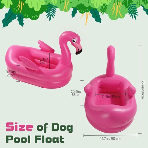Dog Pool Float, Inflatable Dog Raft, Flamingo Pool Floats for Puppy and Doggies, Flamingo Inflatable Raft with 2 Wreaths for Summer Swimming Beach Lake River Water Party Toys, Magenta in Saudi Arabia