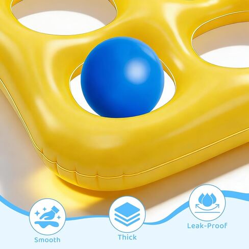 Inflatable Pool Toys Games Set - Tic-Tac-Toe Toss Game Floating Toy with 10 Balls, Outdoor Swimming Water Toys for Kids Adults in Saudi Arabia