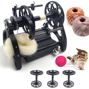 Electric Spinning Wheel,800RPM Automatic Yarn Winding Machine, Knitting Wool Yarn Winder, Forward and Reverse, for Yarn Weaving,Mixed Roving Process,Black in Saudi Arabia
