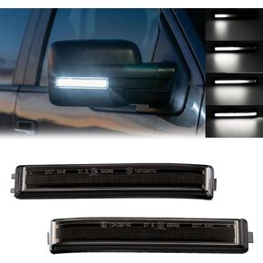 Sequential Mirror Lights for 2009-2014 F150; 12th Gen F150 LED Dynamic Side Mirrors' Blinker; Mirror Turn Signal Marker Lamp for 2010-2014 F150 Raptor' /2010-2014 Li'ncoln Mark LT-Clear Lens White in Kuwait