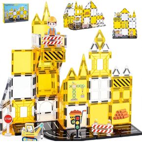 Magnetic Tiles for Kids, Construction Magnetic Building Blocks,37pcs STEM Educational Magnet Toys, Ideal Gift for Boys & Girls for Christmas & Birthday in Saudi Arabia