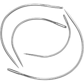 4 PCS Curved Sewing Needles Set, Curveds Leather Hand Sewings Needles, Upholstery Weaving Needle Silver Curved Leathers Sewing Needle Durable C Type for Leather Projects Carpet in Kuwait