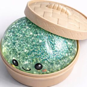 Glitter Dumpling Squishy Soft TPR Squeeze Toy, Slow Rising Stress Relief Fidget, Cute Bao Bun Desk Decor, Handheld Relaxation Toy for Office Home Adults (Green (Beads)) in Saudi Arabia