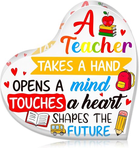 Teacher Appreciation Gifts - End of The Year Teacher Gifts for Women Best Teacher Retirement Gifts Appreciation Teacher Paperweight Keepsake Thank You Gifts for Daycare Teachers from Students in Kuwait