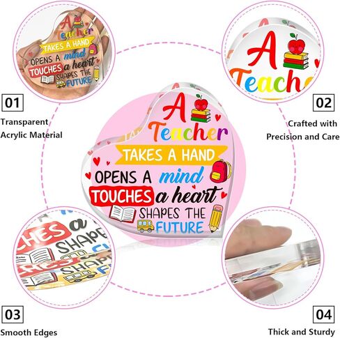 Teacher Appreciation Gifts - End of The Year Teacher Gifts for Women Best Teacher Retirement Gifts Appreciation Teacher Paperweight Keepsake Thank You Gifts for Daycare Teachers from Students in Kuwait