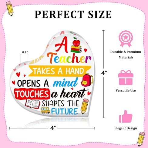 Teacher Appreciation Gifts - End of The Year Teacher Gifts for Women Best Teacher Retirement Gifts Appreciation Teacher Paperweight Keepsake Thank You Gifts for Daycare Teachers from Students in Kuwait