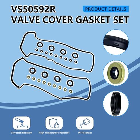 Engine Valve Cover Gasket Set VS50592R for 1998-2009 Toyota Tundra 4Runner Land Cruiser Sequoia Lexus GS400 GS430 GX470 LS400 LS430 LX470 SC400 SC430 4.0L 4.3L 4.7L, 0361864 0361863 VS50343 in Saudi Arabia