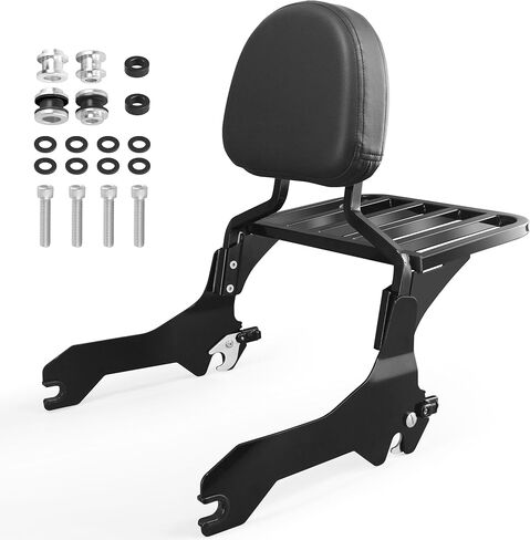 YTSMotor Upright Passenger Backrest Sissy Bar with Luggage Rack Compatible for Harley Softail Fat Boy FLFB FLFBS Breakout FXBR FXBRS 2018-2026 Rear Sissy Bar Backrest in Saudi Arabia