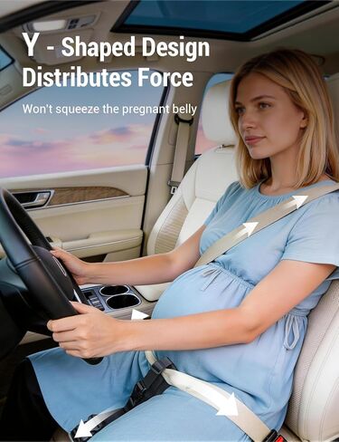 Car Seat Cushion for Pregnancy Driving, Automotive Seat Pad with Non-Slip Bottom & Adjustable Strap – Pregnancy & Post-Surgery Relief Seat Cushion, Relieve Abdominal Discomfort,Fits All Car Seats in Saudi Arabia