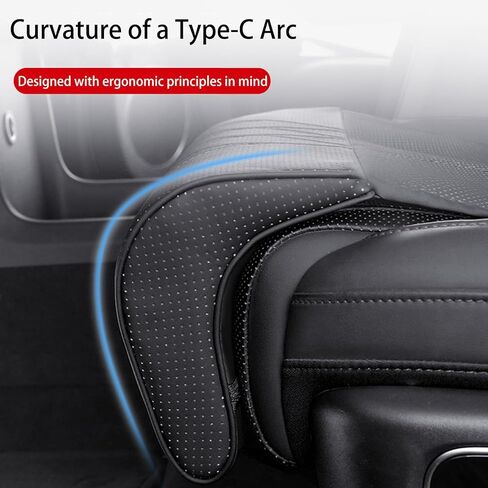 Car Seat Leg Extension with Lumbar Support, Extension Pad for General Motors Car Seats, Leg and Waist Support for Car Travel, Nappa Leather Memory Foam (Black) in Saudi Arabia