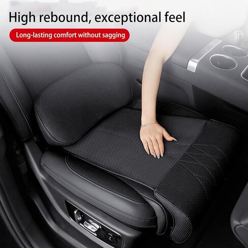 Car Seat Leg Extension with Lumbar Support, Extension Pad for General Motors Car Seats, Leg and Waist Support for Car Travel, Nappa Leather Memory Foam (Black) in Saudi Arabia