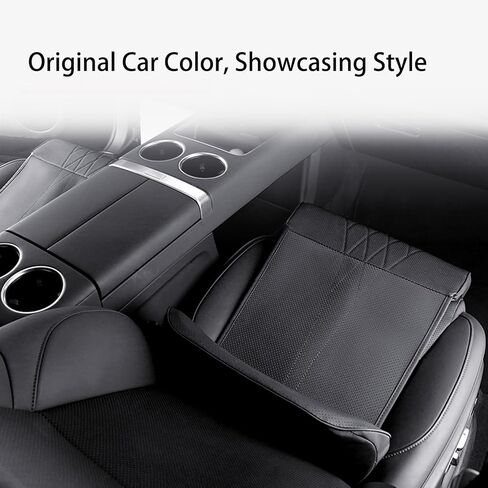 Car Seat Leg Extension with Lumbar Support, Extension Pad for General Motors Car Seats, Leg and Waist Support for Car Travel, Nappa Leather Memory Foam (Black) in Saudi Arabia