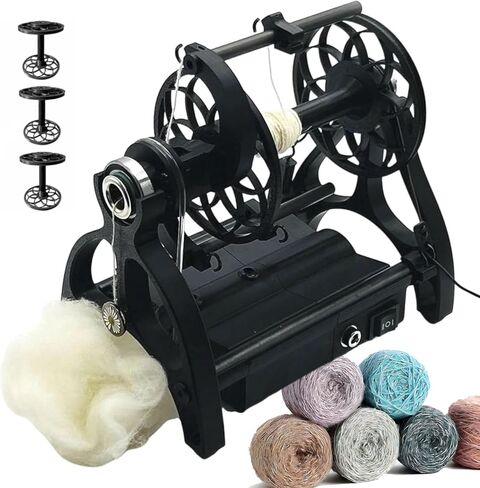 12V Electric Spinning Wheel for Yarn Making,4oz Professional Yarn Spinning Wheel Kit, Stepless Speed Regulation,Forward/Reverse Switching,for DIY Artisans in Saudi Arabia