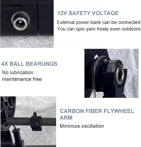 Household Electric Spinning Wheel, 800RPM Mini Wool Spinning Wheel, Forward/Reverse Switching & ​​ Capacity 4oz/120G, for Wool Fibre Twisting in Saudi Arabia