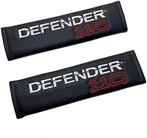 Embroidery Defender Emblem Seat Belt Covers Shoulder Pad Cushion Compatible with Land Rover Defender 110 in Kuwait