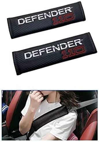 Embroidery Defender Emblem Seat Belt Covers Shoulder Pad Cushion Compatible with Land Rover Defender 110 in Kuwait