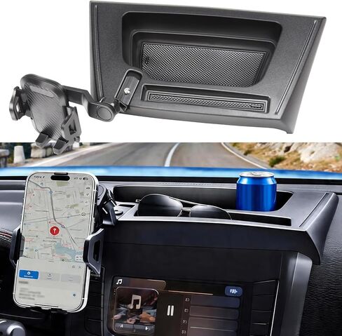 Dashboard Storage Box with Phone Mount for Jeep Wrangler JK JKU 2011-2018, Multi-Mount Dash Tray Organizer, Rugged & Non-Slip Universal Phone Holder(Not for JL/JLU/JT) in Saudi Arabia
