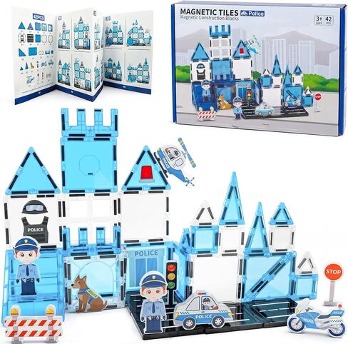 Magnetic Tiles for Kids, Construction Magnetic Building Blocks,37pcs STEM Educational Magnet Toys, Ideal Gift for Boys & Girls for Christmas & Birthday in Saudi Arabia