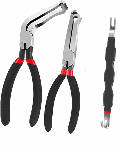 Automotive Electrical Disconnect Pliers Set,3PCS Automotive Electrical Connector Removal Tool,Connector Removal Tool for Cars, Trucks & SUVs,Mechanic Tools Kit Includes Straight & 60°Jaw in Saudi Arabia