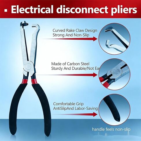 Automotive Electrical Disconnect Pliers Set,3PCS Automotive Electrical Connector Removal Tool,Connector Removal Tool for Cars, Trucks & SUVs,Mechanic Tools Kit Includes Straight & 60°Jaw in Saudi Arabia