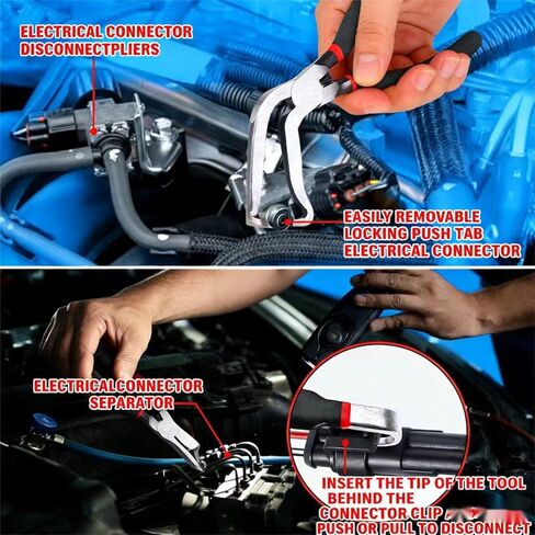 Automotive Electrical Disconnect Pliers Set,3PCS Automotive Electrical Connector Removal Tool,Connector Removal Tool for Cars, Trucks & SUVs,Mechanic Tools Kit Includes Straight & 60°Jaw in Saudi Arabia