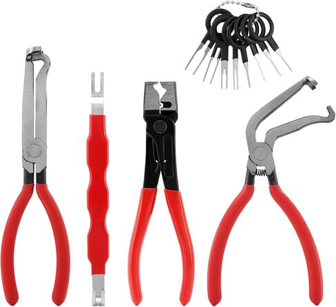 4 Pieces Electrical Disconnect Pliers for Cars, Automotive Electrical Connector Disconnect Tool and Connector Separator and Hose Clamp Pliers with Terminal Removal Tool Kit in Saudi Arabia