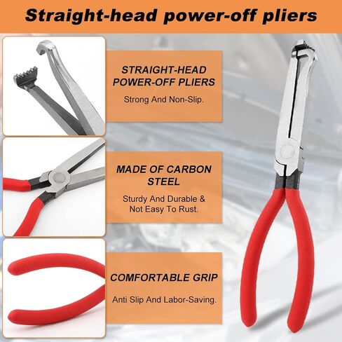 4 Pieces Electrical Disconnect Pliers for Cars, Automotive Electrical Connector Disconnect Tool and Connector Separator and Hose Clamp Pliers with Terminal Removal Tool Kit in Saudi Arabia