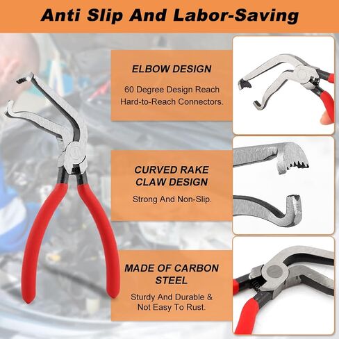 4 Pieces Electrical Disconnect Pliers for Cars, Automotive Electrical Connector Disconnect Tool and Connector Separator and Hose Clamp Pliers with Terminal Removal Tool Kit in Saudi Arabia