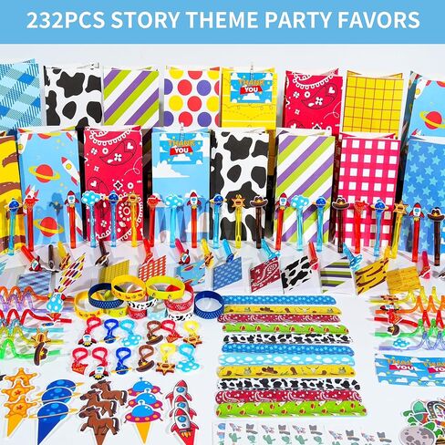 Blue Hydrangea 232 Pcs Cartoon Story Theme Birthday Party Favors Decorations Supplies for Kids Goodie Bag Stuffer Pinata Filler in Saudi Arabia