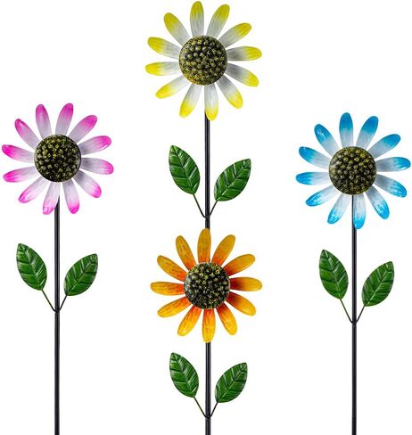 Wind Spinners Outdoor, Kinetic Wind Sculptures & Spinners, Poinsettia Flower Metal Wind Spinners for Yard and Garden in Saudi Arabia