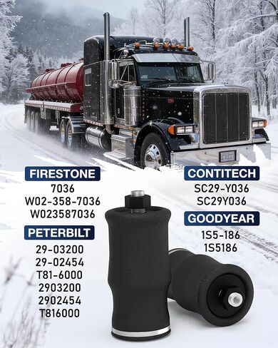 2 قطعة حقيبة زنبركية هوائية للكابينة لشاحنات Peterbilt 379 (تحل محل Firestone W02-358-7036 / Peterbilt 29-03200 / T81-6000) in Kuwait