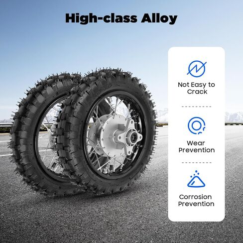 2.50-10 مجموعة العجلات الأمامية والخلفية 2.5-10 إطارات إطارات لهوندا CRF50 XR50 BBR KLX دراجة الطرق غير الممهدة 15 بوصة عجلات مصنوعة من خليط معدني الترباس المباشر على الاستبدال in Kuwait