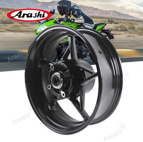 Arashi Rear Wheel Rim for Kawasaki Ninja 400 EX400 Z400 2018-2024 ABS include, Ninja 500 Z500 2024-2005 ABS include, Motorcycle Accessories Parts Gloss Black in Saudi Arabia