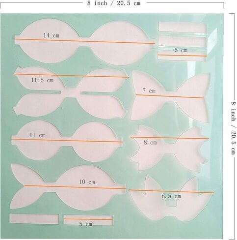 Reusable Faux Leather Bows Making Template,Plastic Cutting Stencil for DIY Hair Accessories Journal Scrapbook, Add 2 pcs A4 Size Random Glitter Sheets (Medium Size) in Saudi Arabia