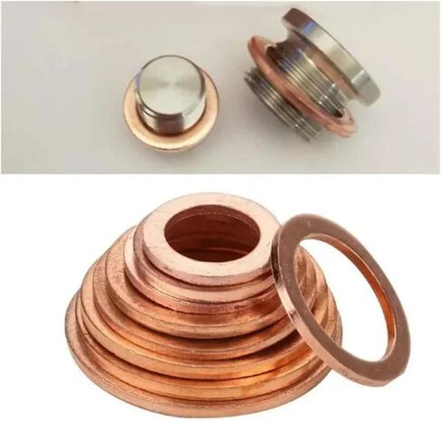 50/10pc Copper Washer Flat Seal Spacer M5 M6 M8 M10 M12 M14 Gasket Solid Shim Pad Sump Hardware Accessories(M5X9X1mm,50PCS) in Saudi Arabia