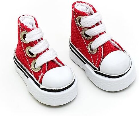 1 Pair Mini Fingerboard Skate Shoes - Red Realistic Tiny Shoes for Finger Breakdance, 3.5cm/1.37in in Kuwait