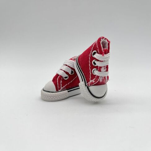 1 Pair Mini Fingerboard Skate Shoes - Red Realistic Tiny Shoes for Finger Breakdance, 3.5cm/1.37in in Kuwait