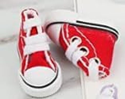 1 Pair Mini Fingerboard Skate Shoes - Red Realistic Tiny Shoes for Finger Breakdance, 3.5cm/1.37in in Kuwait