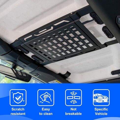 لوحة مولي لحامل السقف الصلب متوافقة مع 2018-2024 Jeep Wrangler JL JLU و2020-2024 Gladiator JT 4 أبواب، رف سقف علوي لتخزين البضائع (نماذج السقف الصلب فقط) in Kuwait