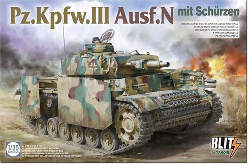 TAKOM TAK08005 1:35 Blitz Panzer Pz.Kpfw.III Ausf.N mit Schurzen [Model Building KIT] in Saudi Arabia