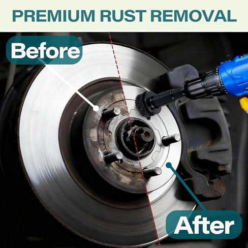 Wheel Hub Cleaning Tool Kit, Wheel Hub Resurfacing Kit Includes 5 Pads Fits Power Drill & 1/2" Impact Driven Wrenches, Wheel Stud, Quick Rust Removal for Lug Studs, Rotors, and Hub Surface Cleaning in Saudi Arabia