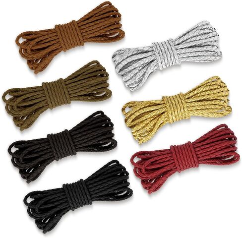 38.3 Yard Braided Leather Cord, 4mm Round Braided PU Leather Strap Bolo Tie Cording, 7 Color Antique Braiding Leather Strips Rope Lace for DIY Crafts Jewelry Bracelet Necklace Beading String in Saudi Arabia