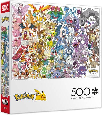 Buffalo Games Pokémon Kanto 151 500 Piece Jigsaw Puzzle - Multicolor, 21.25 x 15 in, Rectangular - Bonus Poster Included - Precision Cut Pieces - Pokemon Gifts for Adults in Kuwait