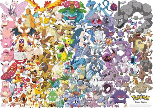 Buffalo Games Pokémon Kanto 151 500 Piece Jigsaw Puzzle - Multicolor, 21.25 x 15 in, Rectangular - Bonus Poster Included - Precision Cut Pieces - Pokemon Gifts for Adults in Kuwait