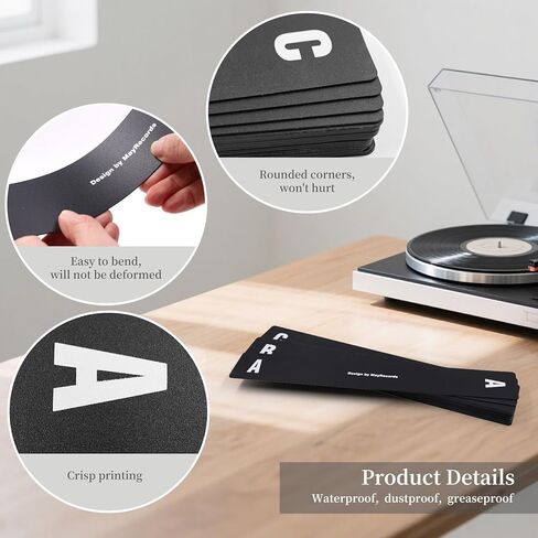 26 pcs Vinyl Record Dividers A-Z Alphabet Dividers Black Plastic Vinyl Record Separator Card Divider for Album CD DVD Bookshelf Organizer, Supports Horizontal & Vertical Placement in Saudi Arabia