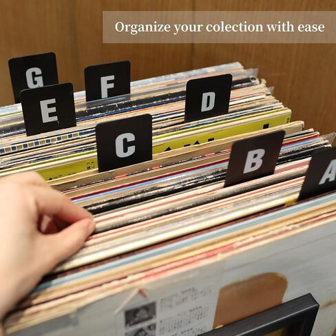 26 pcs Vinyl Record Dividers A-Z Alphabet Dividers Black Plastic Vinyl Record Separator Card Divider for Album CD DVD Bookshelf Organizer, Supports Horizontal & Vertical Placement in Saudi Arabia