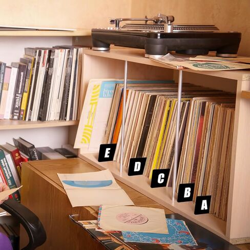 26 pcs Vinyl Record Dividers A-Z Alphabet Dividers Black Plastic Vinyl Record Separator Card Divider for Album CD DVD Bookshelf Organizer, Supports Horizontal & Vertical Placement in Saudi Arabia